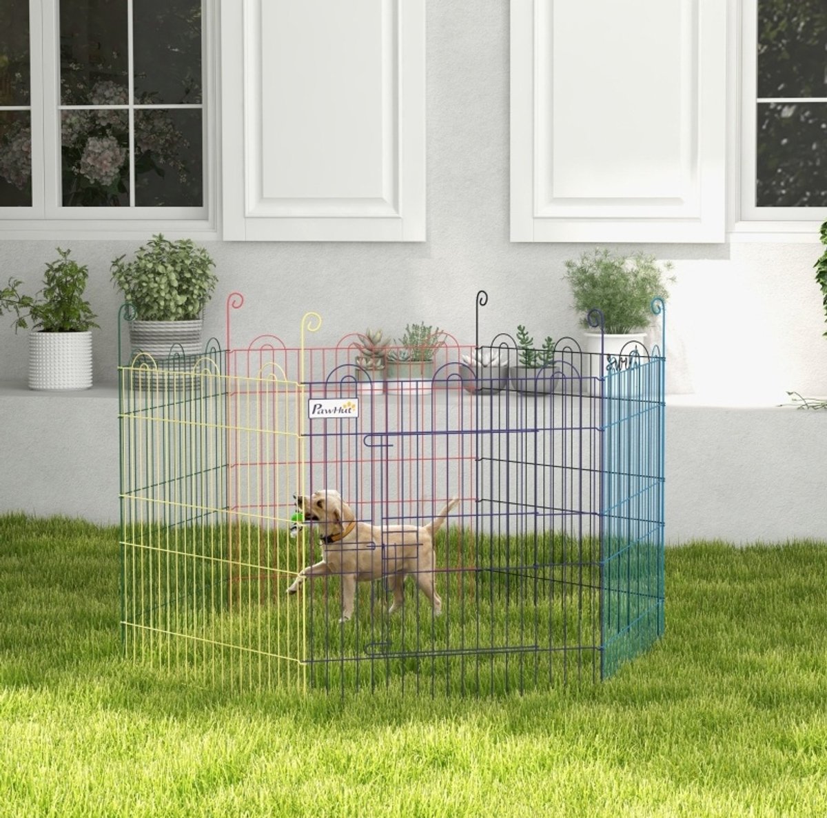 MODFU - Puppyren - Modulair Met Deur - Binnen/Buiten - Metaal - Kleurrijk - Ø120x60 Cm