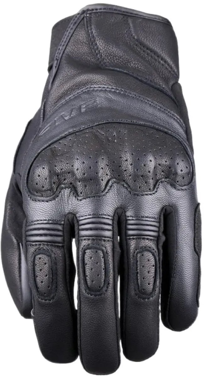 Five Rs Perforeren Lederen Handschoenen Zwart L Man