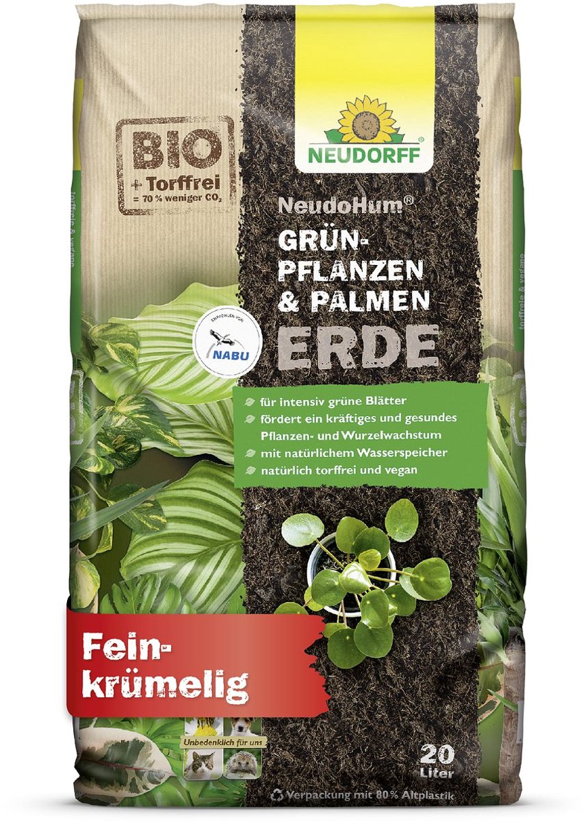 Neudorff NeudoHum groene planten- en palmenaarde 20 liter