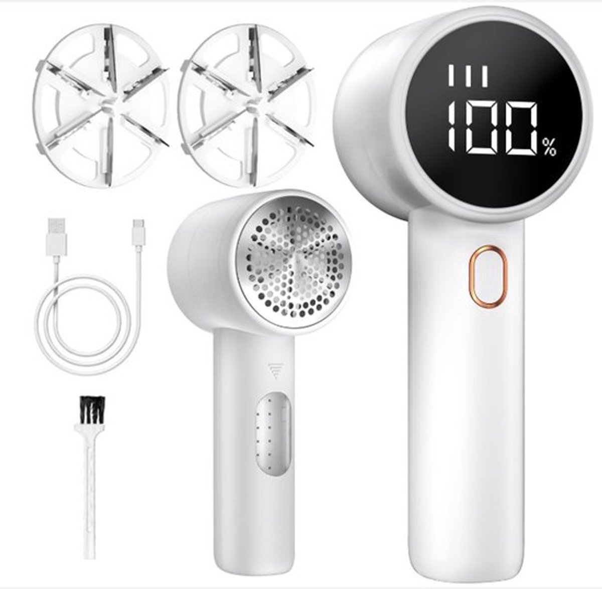 casalora® - Pluizenverwijderaar Electrisch - Oplaadbare pluizentondeuse - 3 Snelheden instelbaar - LED-scherm - Pluisverwijderaar voor verschillende stoffen - Draadloze Pluizentondeuze - Kledingontpluizer - 2 Extra Opzetstukken en borstel
