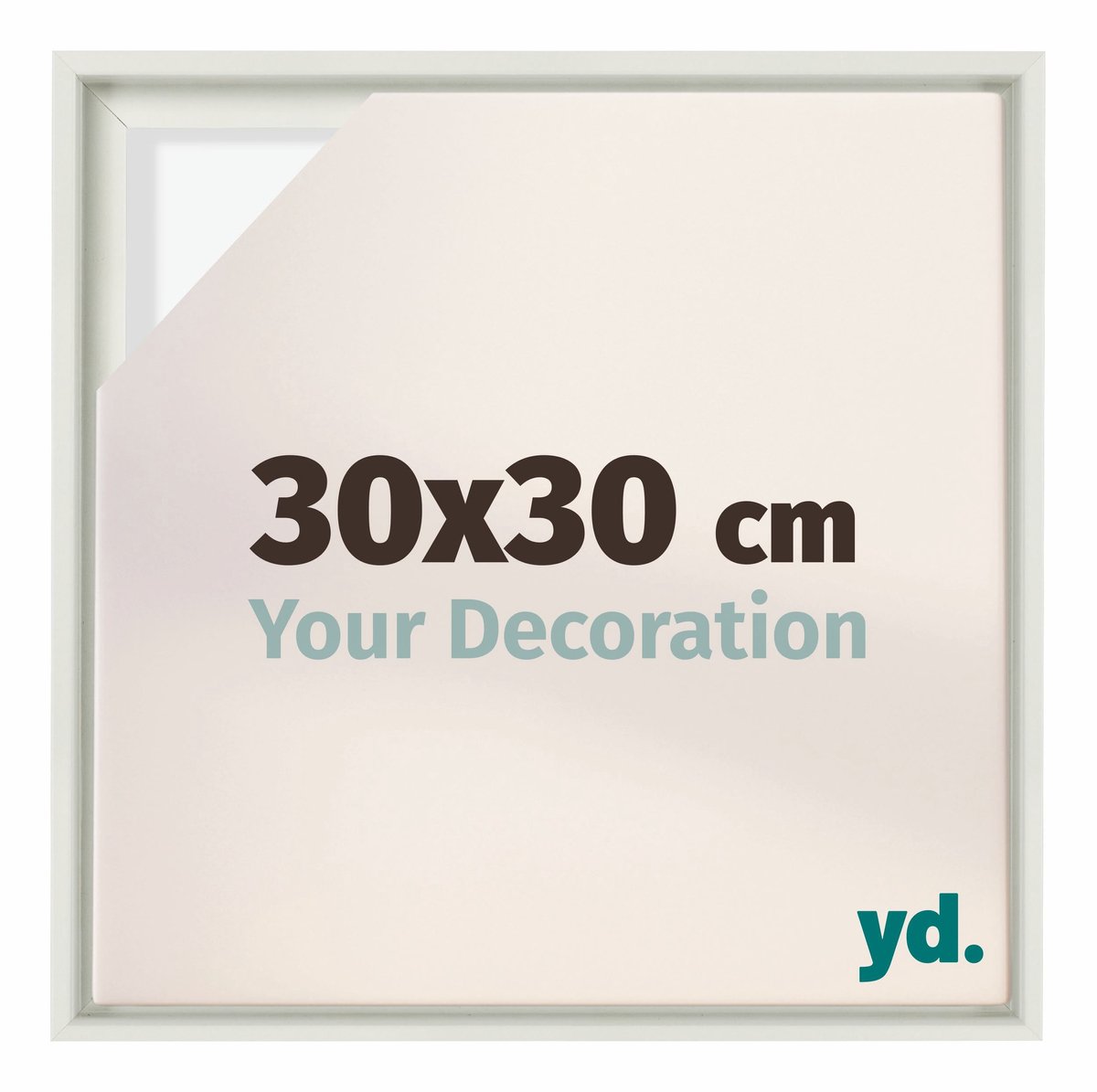 yd. yd, Baklijst 30x30 cm Wit Mat - Lijst voor Canvasdoek - MDF Lyon
