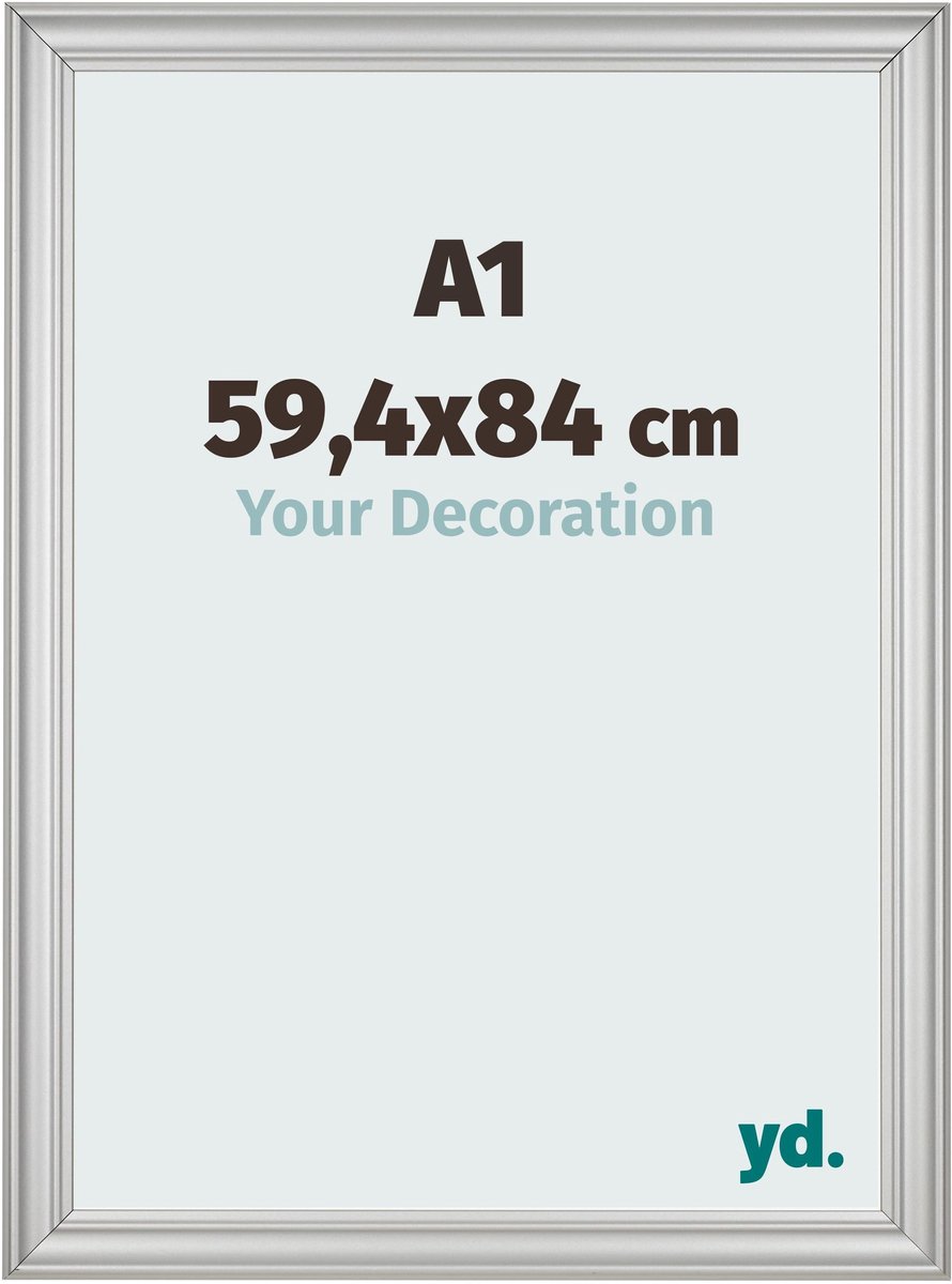 yd. Your Decoration - Fotolijst A1 59,4x84 cm - MDF - Zilver Mat - Lazio