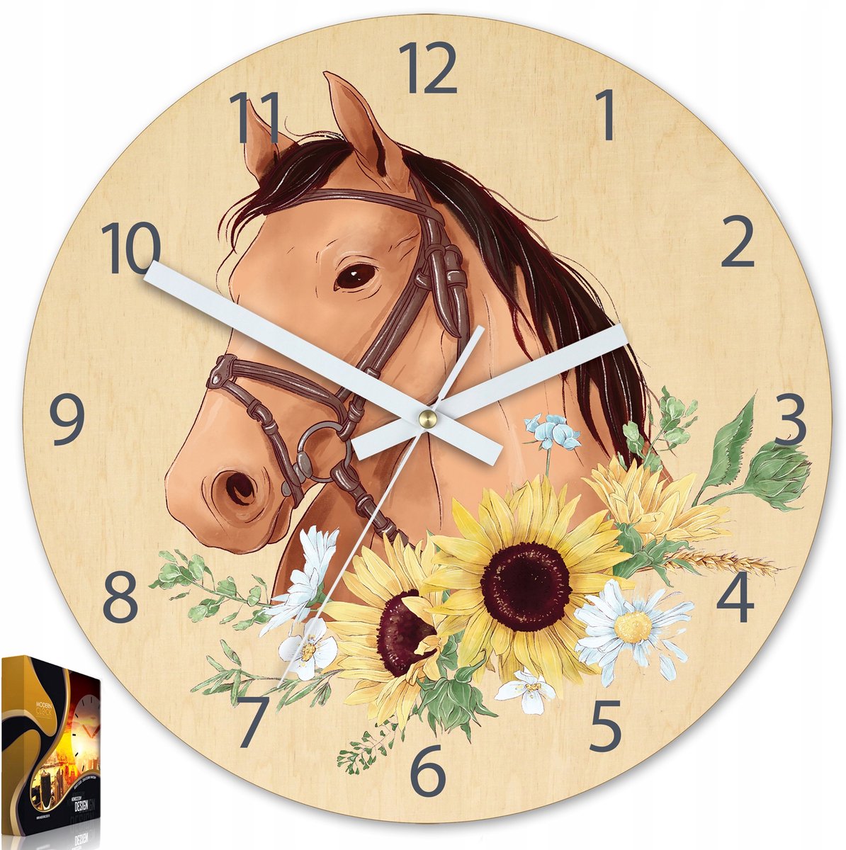 Stille Kinderkamer Wandklok Paard 30cm - Decoratief & Modern