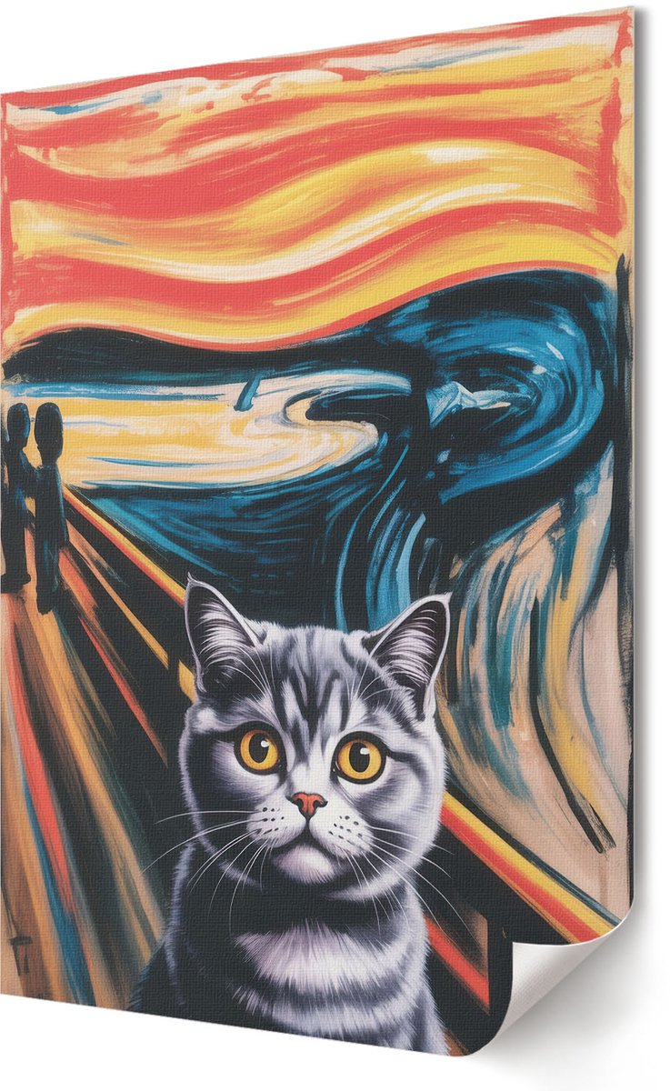 Coloray Polycanvas Poster - Moderne Wolkenkrabber, Illustratie - A3 - Oranje Motief - Rechthoek - Muurdecoratie - Woonkamer, Slaapkamer, Kantoor - Modern