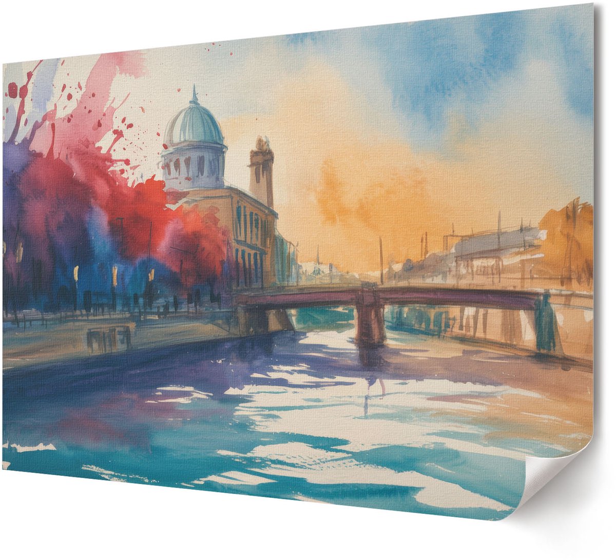 Coloray Polycanvas Wandposter - Houd Van Jezelf, Illustratie - A4 - Roze Poster - Rechthoek - Muurkunst - Woonkamer, Slaapkamer, Kantoor - Popcultuur