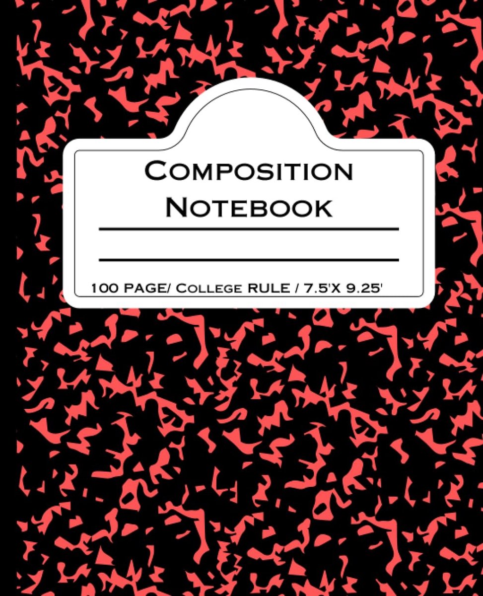 Red Composition Notebook College Ruled 7.5 x 9.25-100 sheets - Premium Quality and Versatile Writing Journal - ShopVlot