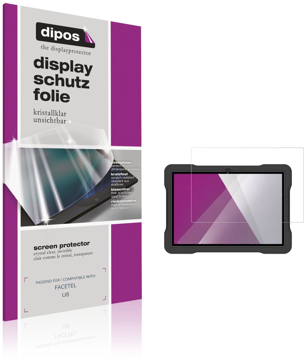 dipos – 2x Beschermfolie geschikt voor FACETEL U8 | Krasbestendige & heldere Screenprotector Ultra-Thin