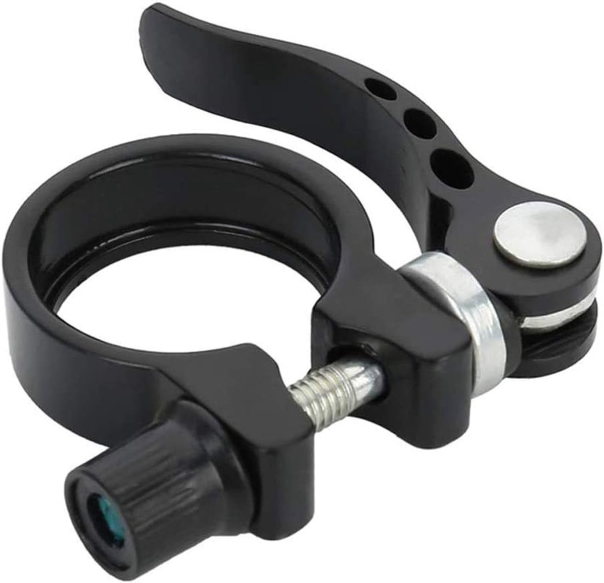 Allecto - Zadelpenklem - Snelspanner - Sterk en licht - Zwart - Fiets zadelpenklem - Perfect voor racefiets en MTB - 27,2 / 28,6 mm
