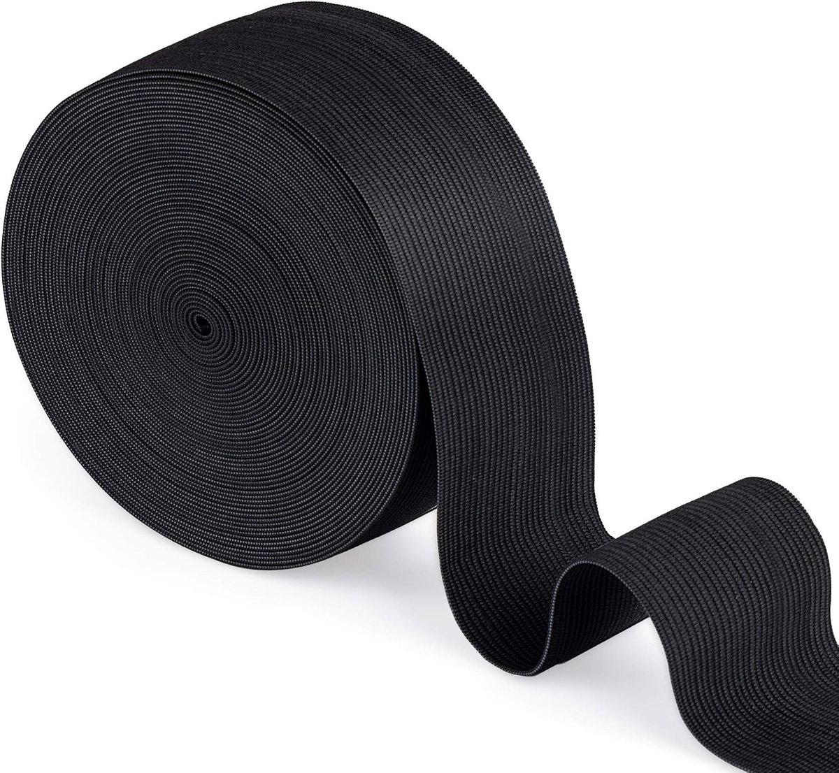 Elastische band, zwart, 50 mm breed, 10 m lang, voor naaien, huishoudelijk handwerk en doe-het-zelf