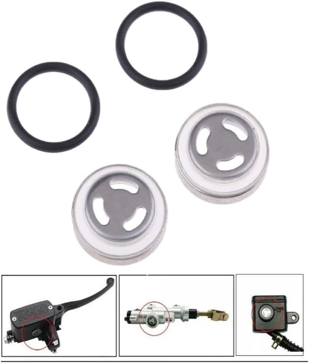 2 x motorfiets kogelglas Ø 18 mm remvloeistofcontainer, reparatieset, geschikt voor remkampioencilinder reservoir, motorfiets, Dirt Bike Roller Yamaha Kawasaki Hondaa Suzukii