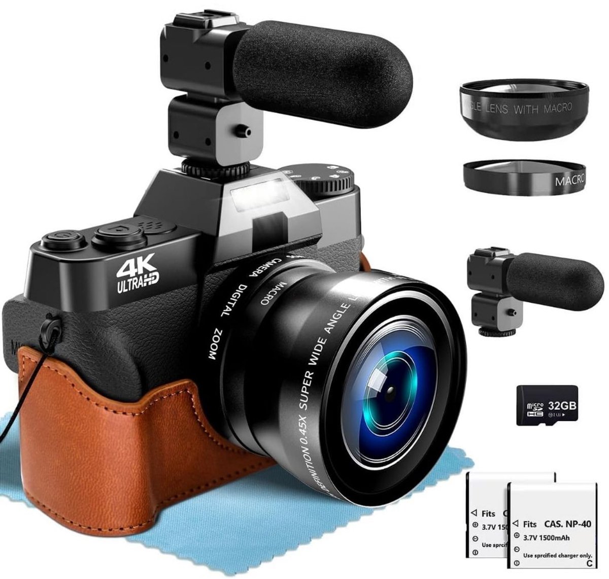 Zolvano® Vlog Camera – Compact Fototoestel – Video Camera-Zwart