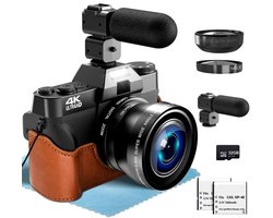 Zolvano® Vlog Camera – Compact Fototoestel – Video Camera-Zwart