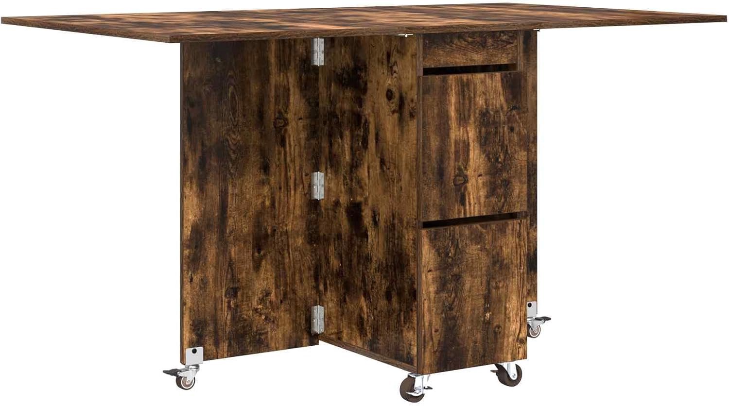 Eettafel 140 x 80 x 77 cm houtmateriaal gerookt eiken