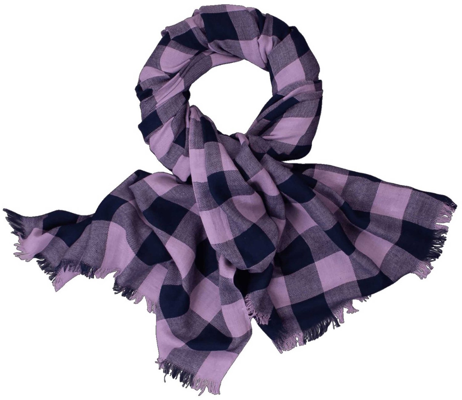 LINDENMANN dames sjaal - blauw geruit