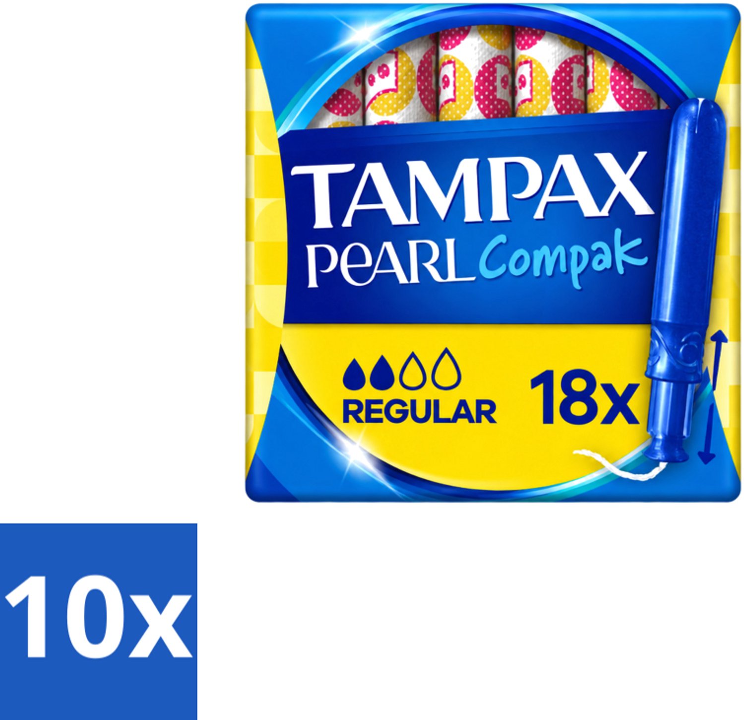 10 x Tampax Pearl Compak – Tampons – Regular - Voordeelverpakking - 10 stuks