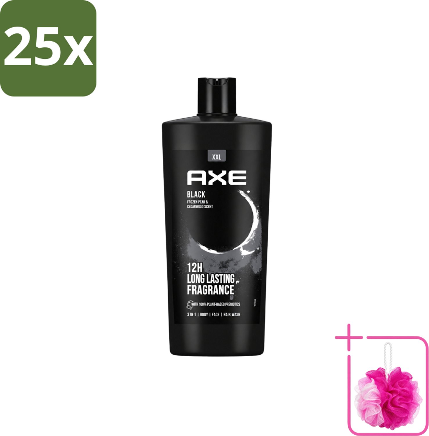 25 x AXE – Douchegel – Black – 700 ml - Bulkverpakking - Douchegel - Douchemop - Douchegel mannen