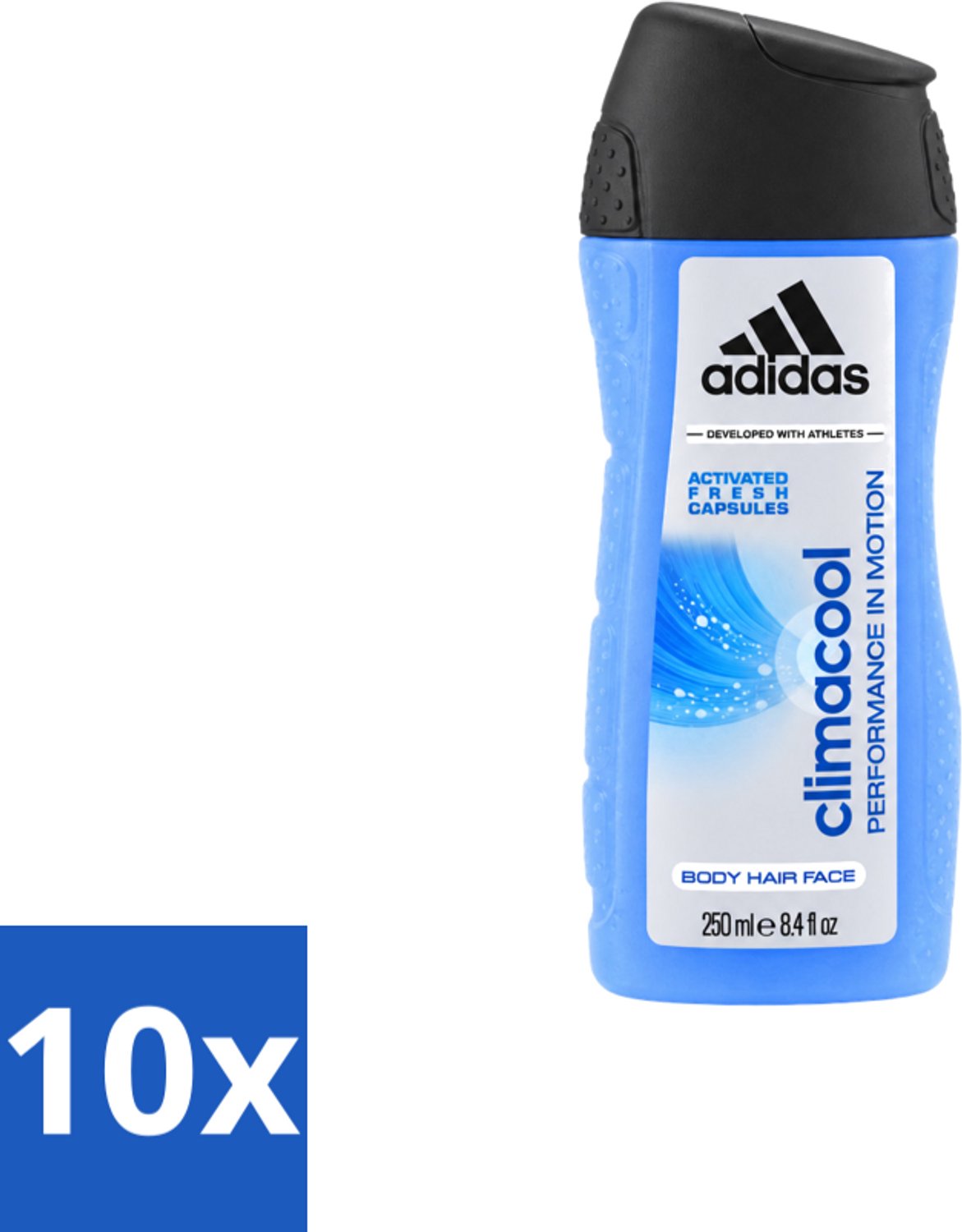 10 x Adidas – Douchegel – Climacool Men – 250 ml - Voordeelverpakking - 10 stuks