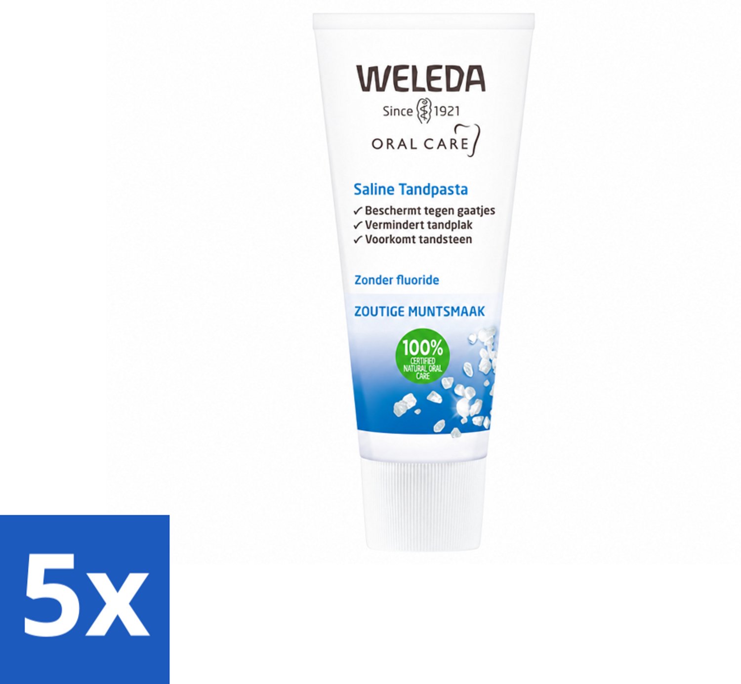 5 x WELEDA - Tandpasta Saline - 75ml - Voordeelverpakking - 5 stuks