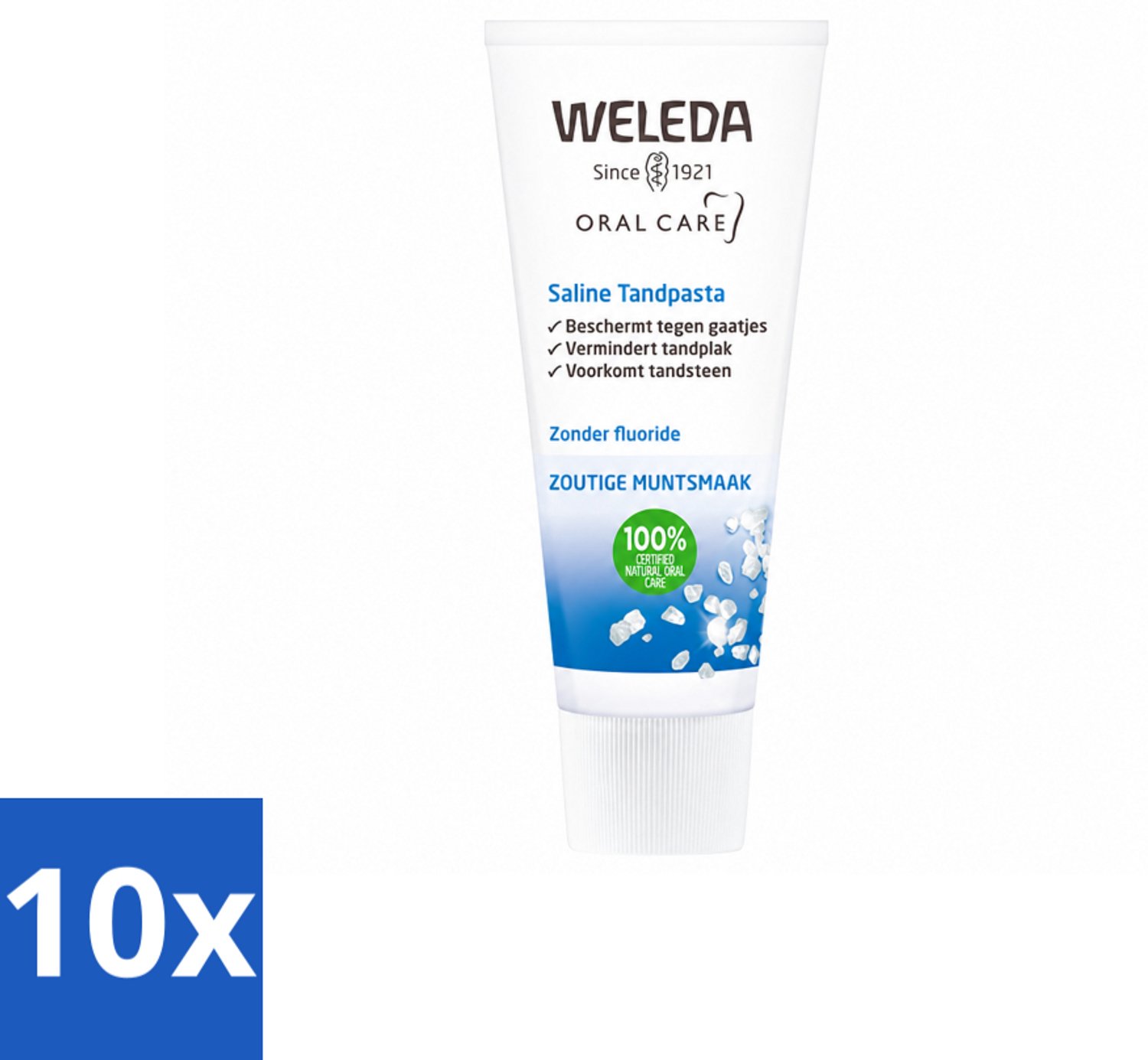 10 x WELEDA - Tandpasta Saline - 75ml - Voordeelverpakking - 10 stuks