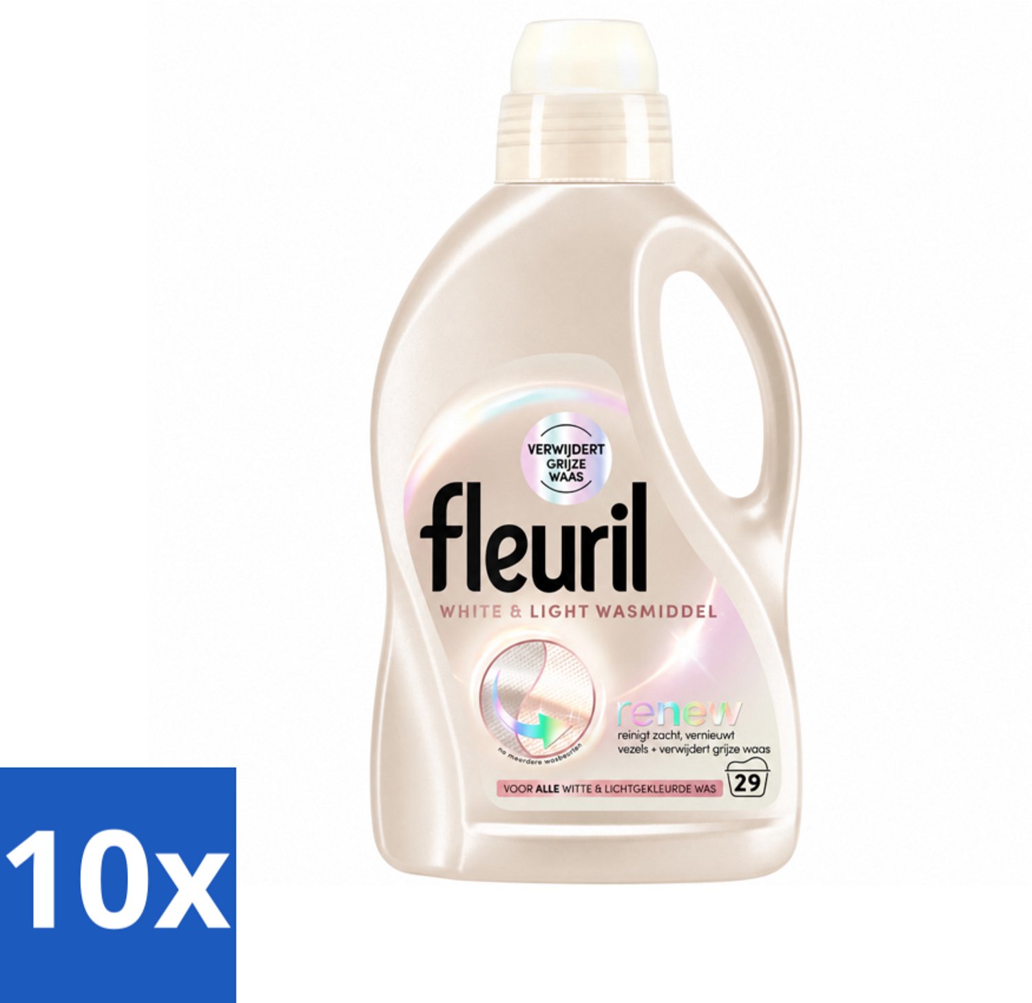 10 x Fleuril - Wasmiddel - White & Light Wasmiddel - Witte & Lichte Was - 29 wasbeurten - Voordeelverpakking - 10 stuks