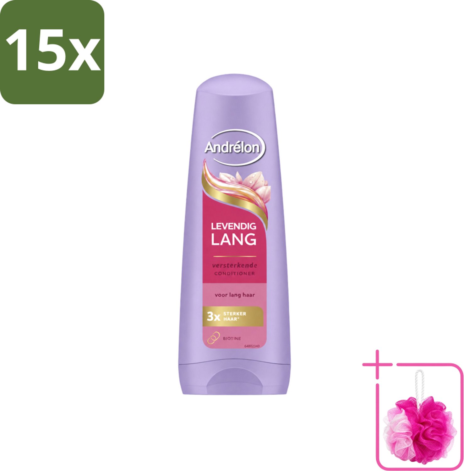 15 x Andrélon – Conditioner – Levendig Lang – 200 ml - Bulkverpakking - Lang haar verzorgen - Douchemop - Haar versterken