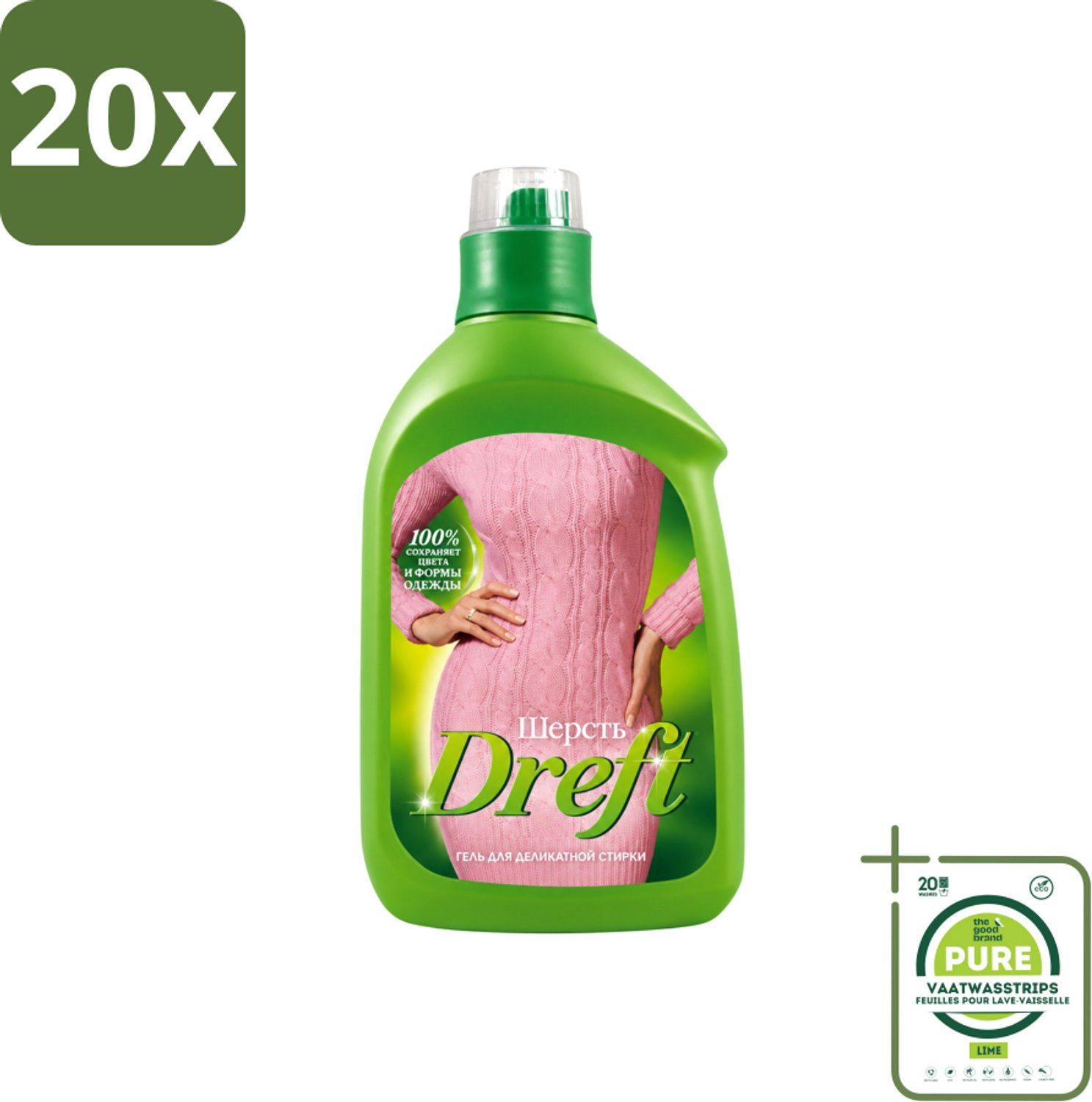 20 x Dreft - Vloeibaar Wasmiddel - Witte en Gekleurde Was - Voor Wol - 800 ml - Grootverpakking - Vaatwasstrips - Wasmiddel Voor Wol - Zachte Was - Was Voor Gevoelige Stoffen - Wasmiddel Voor Witte En Gekleurde Kleding - Wasmiddel Voor Wol En Zijde