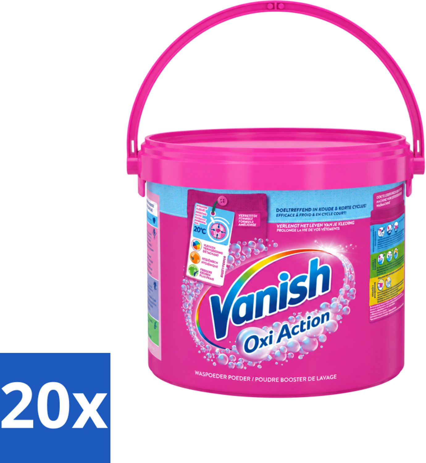 20 x Vanish Oxi Action - Vlekkenverwijderaar - Wasbooster - Gekleurde Was - 2.7 Kg - Voordeelverpakking - 20 stuks
