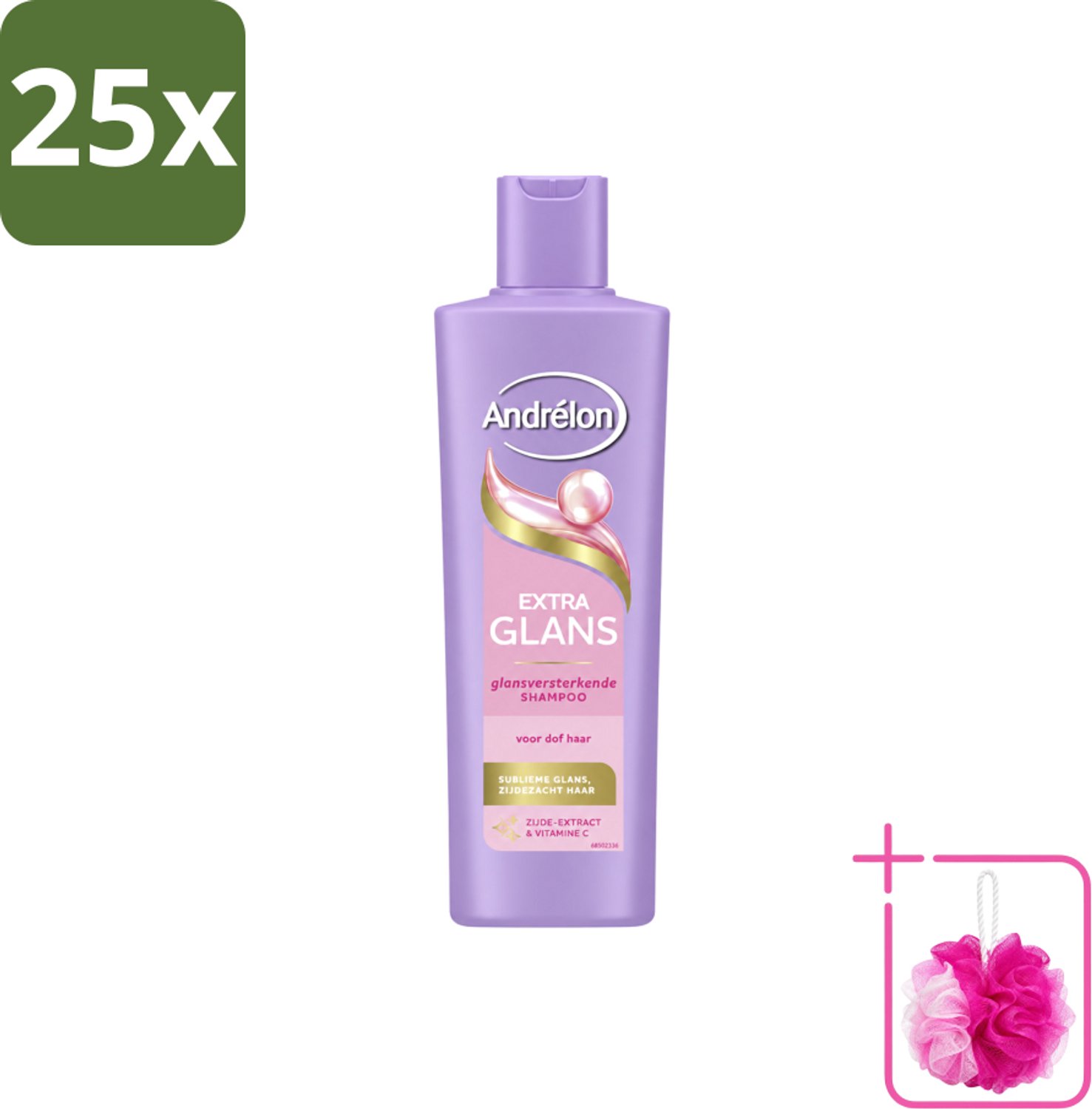 25 x Andrélon – Shampoo – Extra Glans – 250 ml - Bulkverpakking - Glans haar - Douchemop - Stralend haar