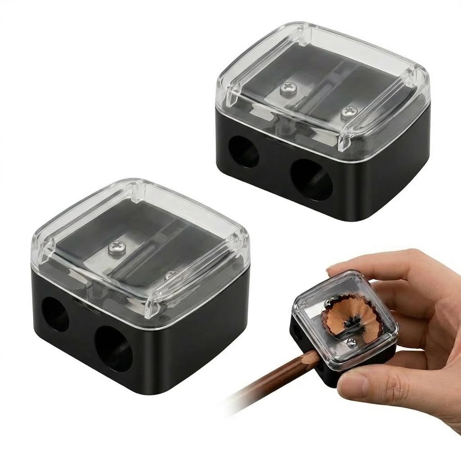 2 Stuks Universele Puntenslijper voor Make-up Potloden
