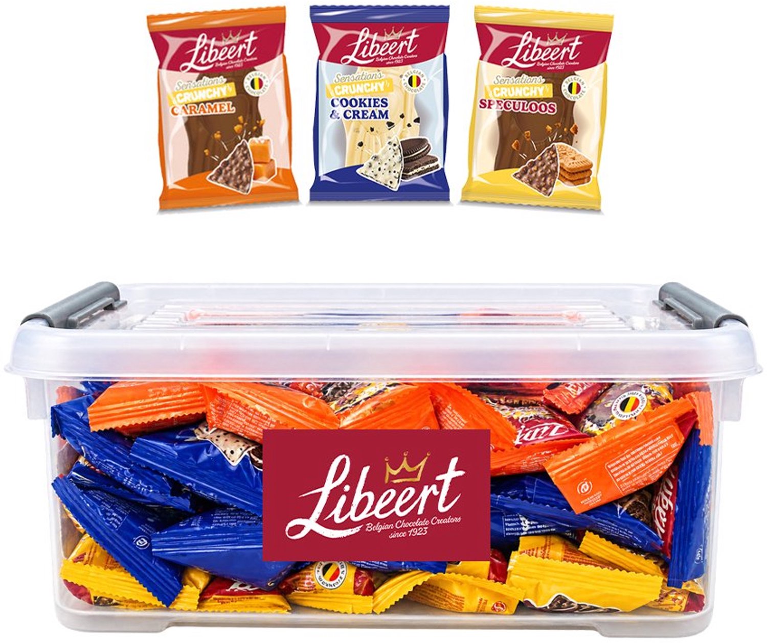 Libeert Sensations Sinterklaas mix 2052g - 54 chocoladefiguren - Crunchy Speculoos, Crunchy Cookies & Cream en Crunchy Caramel