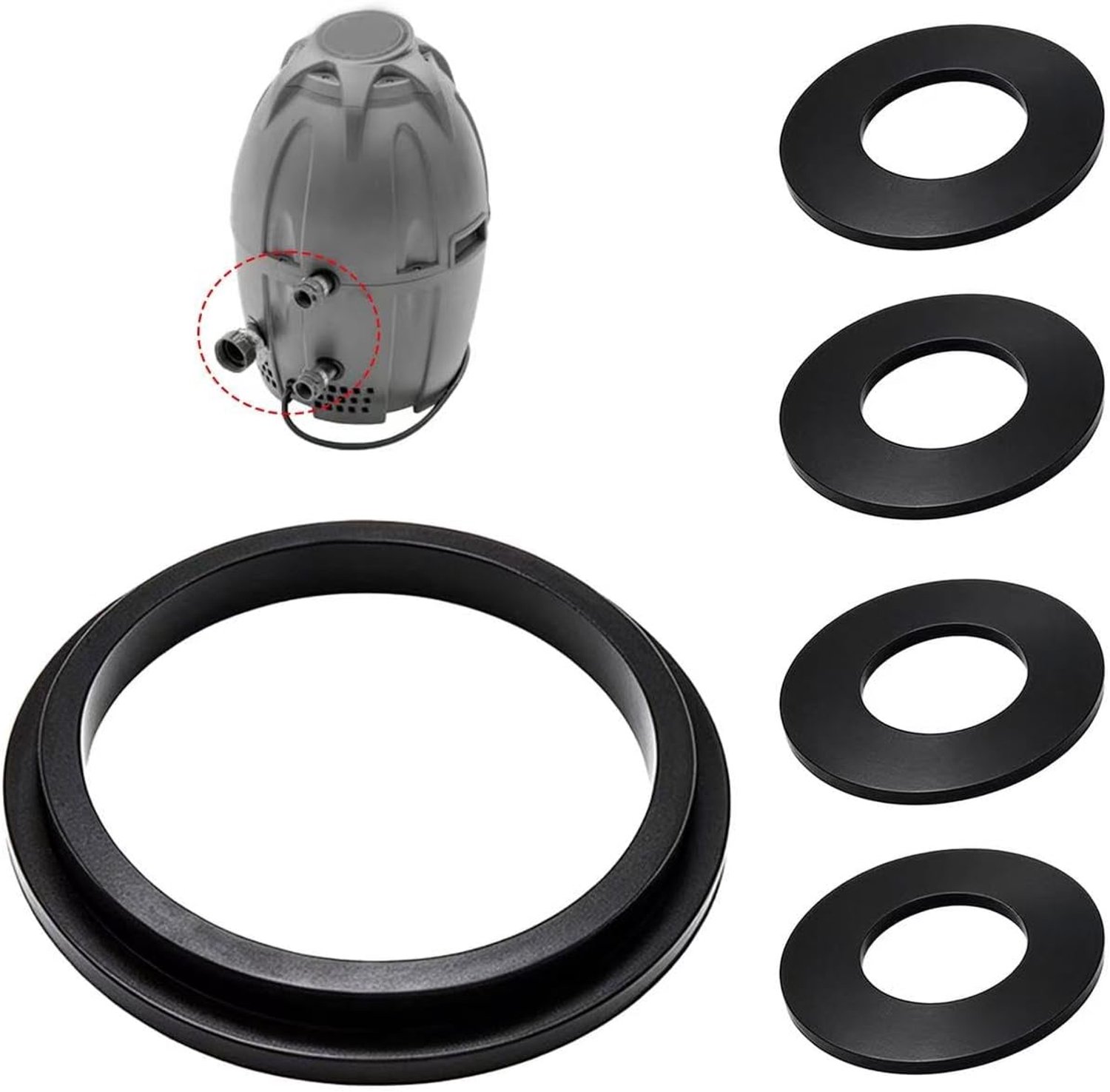 5 stuks afdichtingen voor Coleman Lay Z Spa A, B, C, rubberen afdichtingsset AirJet verwarmingspompen, koppelingsafdichtingen, sluitringen, whirlpool-accessoires, afdichting reserveonderdelen