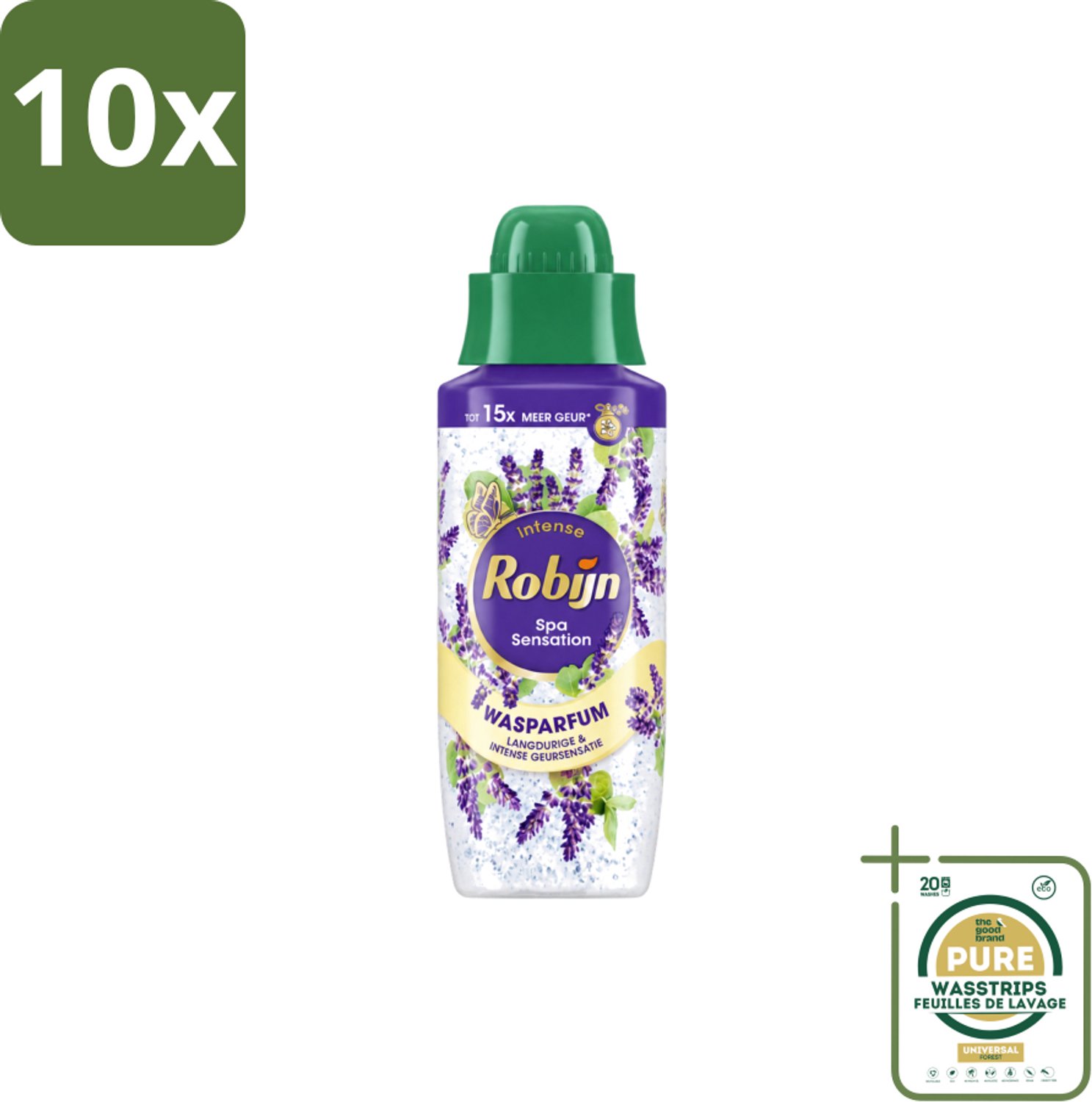 10 x Robijn – Wasparfum – Intense Spa Sensation – 342 ml - Wasstrips - Wasparfum - Wasparfum Spa - Geur - Geurparlletjes - Wasmiddel