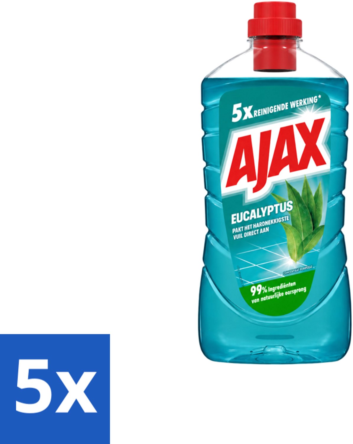 5 x Ajax – Allesreiniger – Eucalyptus – 1000 ml - Voordeelverpakking - 5 stuks
