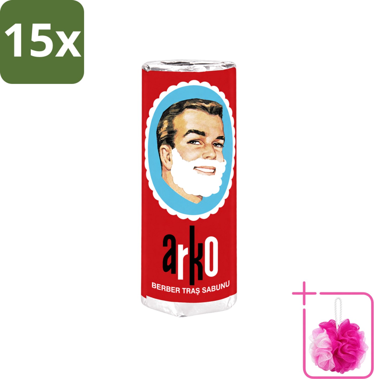 15 x Arko - Scheerzeep - Verzorgt en Beschermt de Huid - 75 ml - Bulkverpakking - Scheerzeep - Douchemop - Schuim