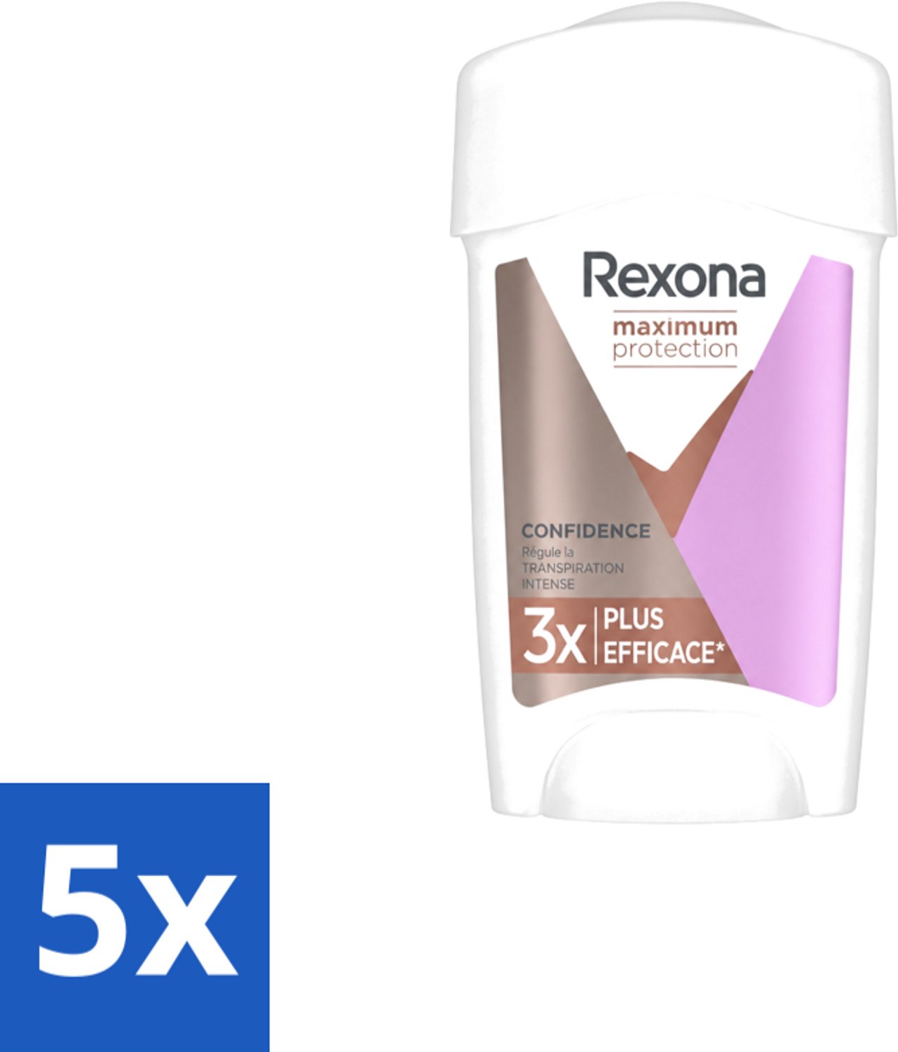 5 x Rexona Women – Anti-Transpirant Stick – Maximum Protection Confidence – 45 ml - Voordeelverpakking - 5 stuks