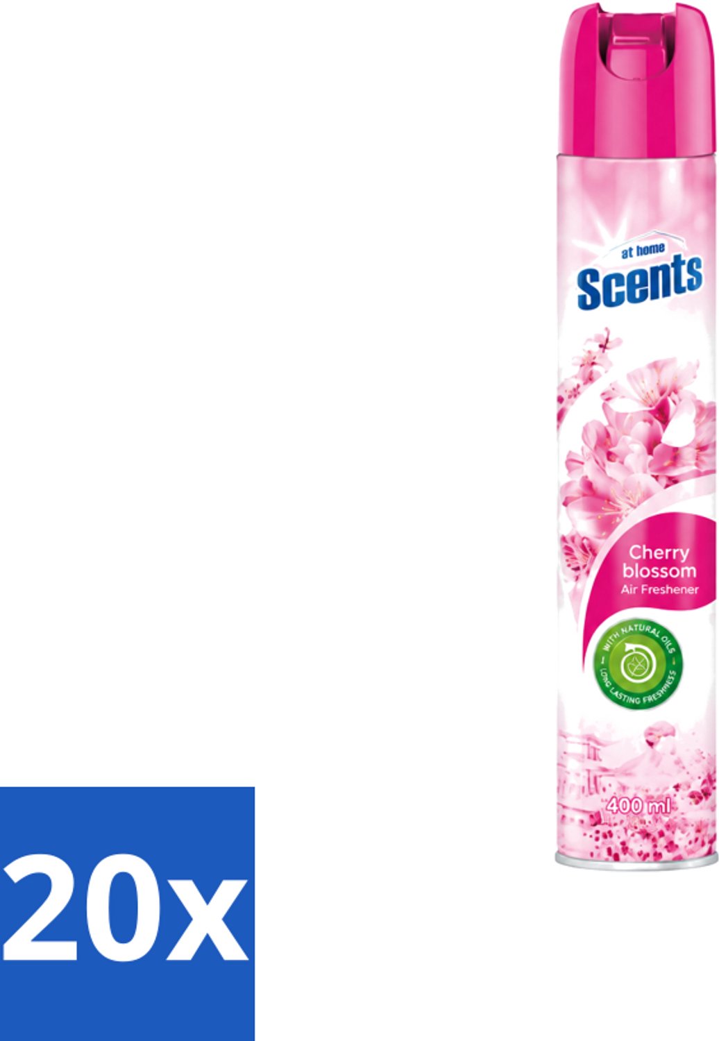 20 x At Home – Luchtverfrisser Spray – Cherry Blossom – Fris Bloemig - 400 ml - Voordeelverpakking - 20 stuks