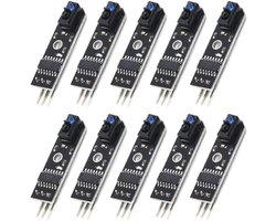 Infrarood sensormodules - IR-modules - Robotnavigatie - Instelbare gevoeligheid - 10 stuks - Zwart