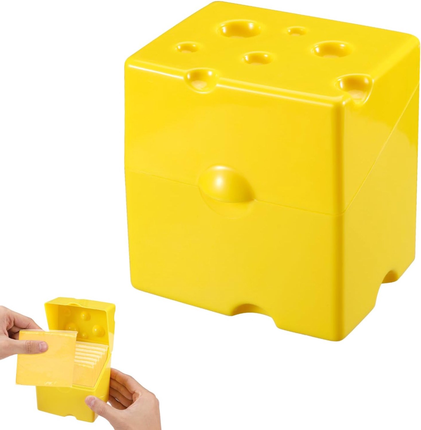 Kaasopslagcontainer, 10,3x9,5x7,7cm Kaascontainer voor Koelkast Flipdekselontwerp Boterkaasopslagdoos Kaasbesparing voor Keuken Koelkast