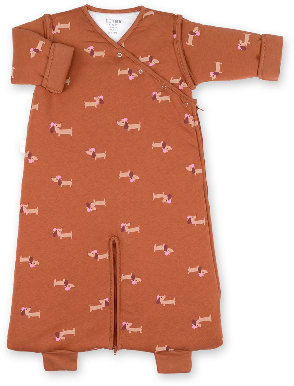 BEMINI Babyslaapzak - MAGIC BAG 4-12m - TOG 3 - Warm cocon - Wouff noisette
