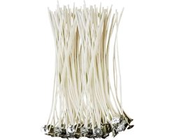 50x Katoenen Kaarsenlonten, 20cm, Soja Wax Voorgelakt, Geurloos
