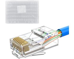 MOGOOD Cat6 RJ45 Connectoren (100 stuks) - 10 Gbps Netwerk Pluggen