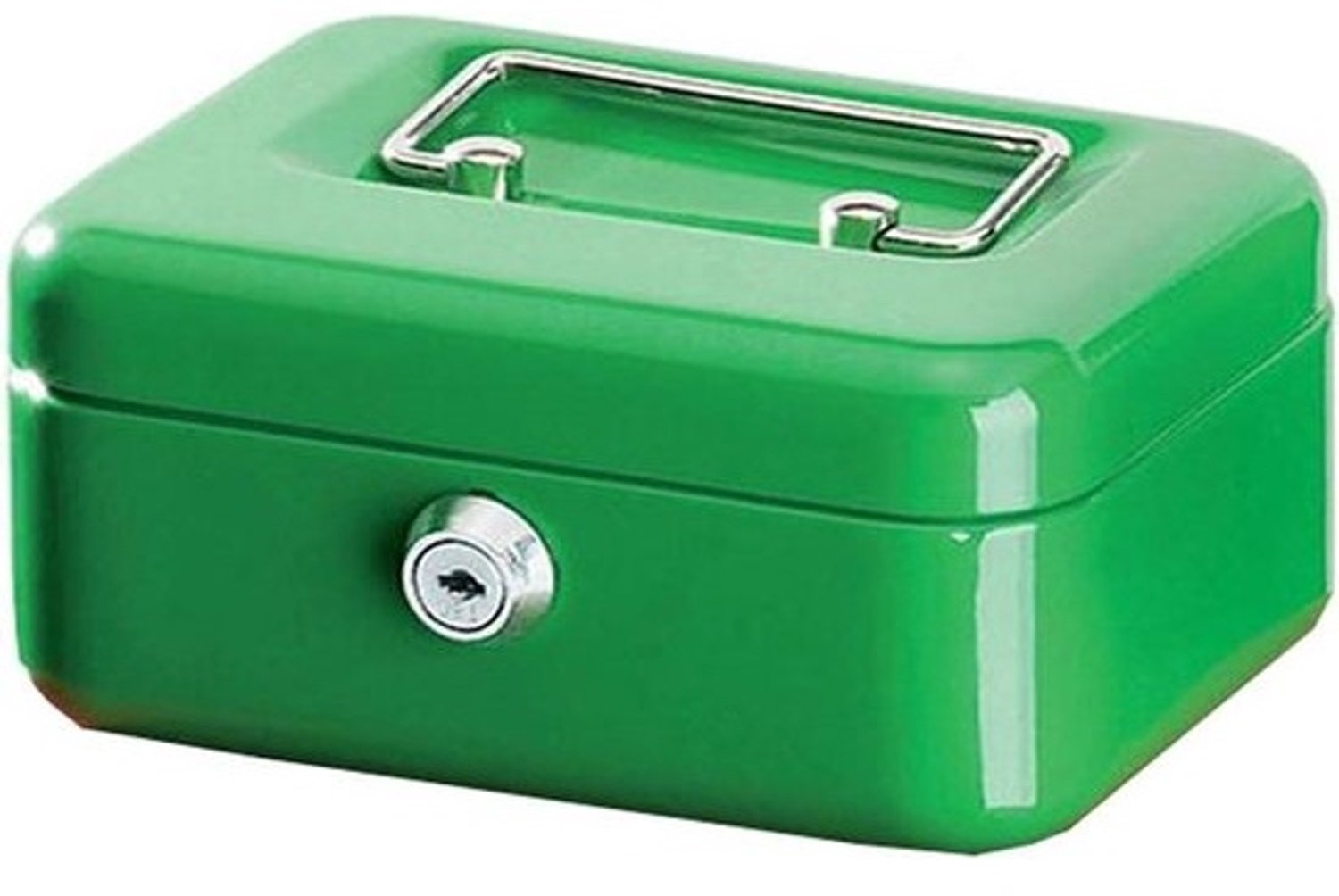 Geldcassette - Geldkistje en spaarpot - Geld opbergen - Krasbestendig gelakt - 195 x 145 x 80 mm - Groen