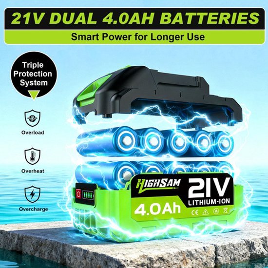 Accuhogedrukreiniger Max 100 Bar - 2x 4,0 Ah Accu - 5-in-1 Sproeier - 5 m Slang - Borstelloze Motor - Voor Auto En Terras — afbeelding 3