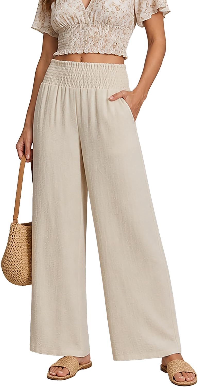 Culotte, hoge taille, zomerbroek, wijde pijpen