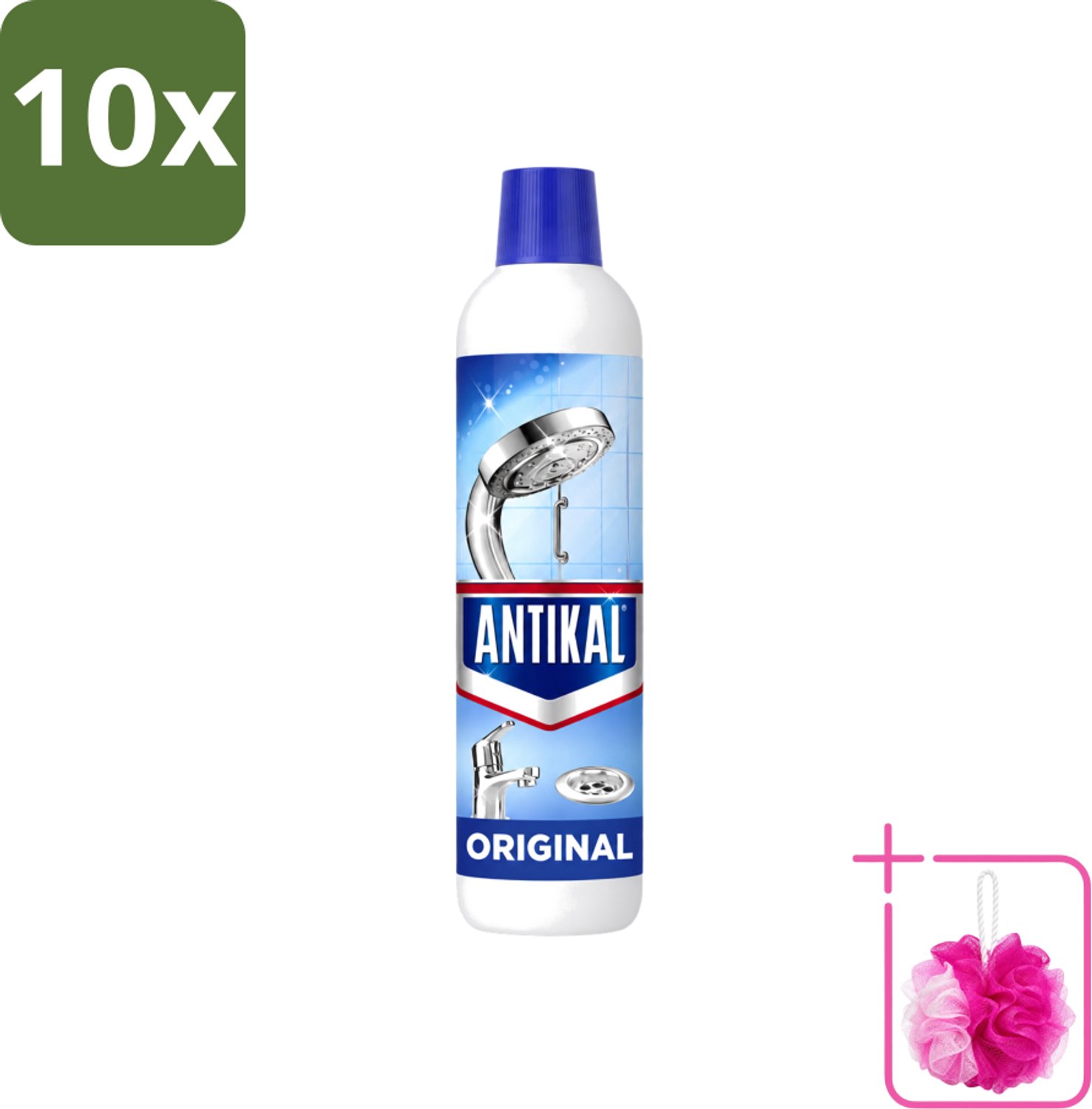 10 x Antikal Original Gel - Kalkreiniger - Extra Hechting - Diepwerkend - 750 ml - Bulkverpakking - Kalkreiniger - Douchemop - Kalkaanslag