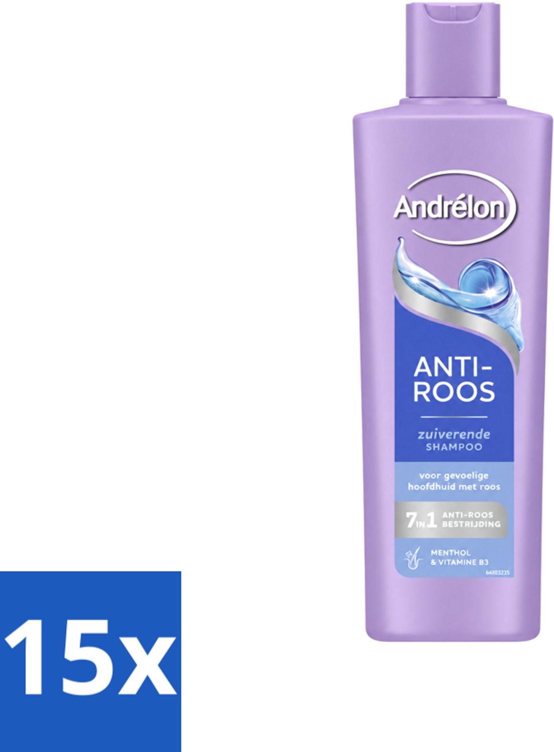 15 x Andrélon – Shampoo – Anti Roos – 250 ml - Voordeelverpakking - 15 stuks