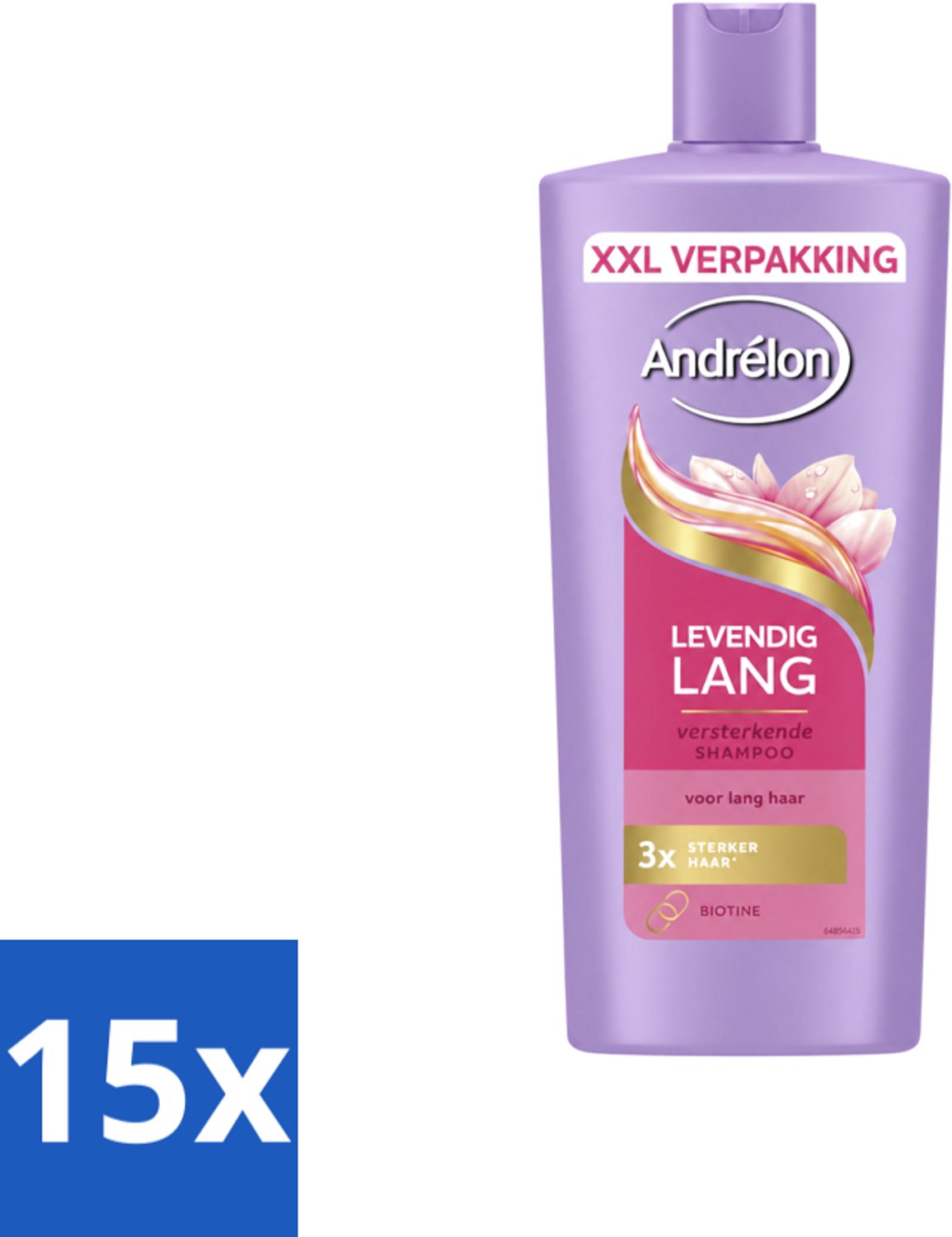 15 x Andrélon – Shampoo – Levendig Lang – 685 ml - Voordeelverpakking - 15 stuks