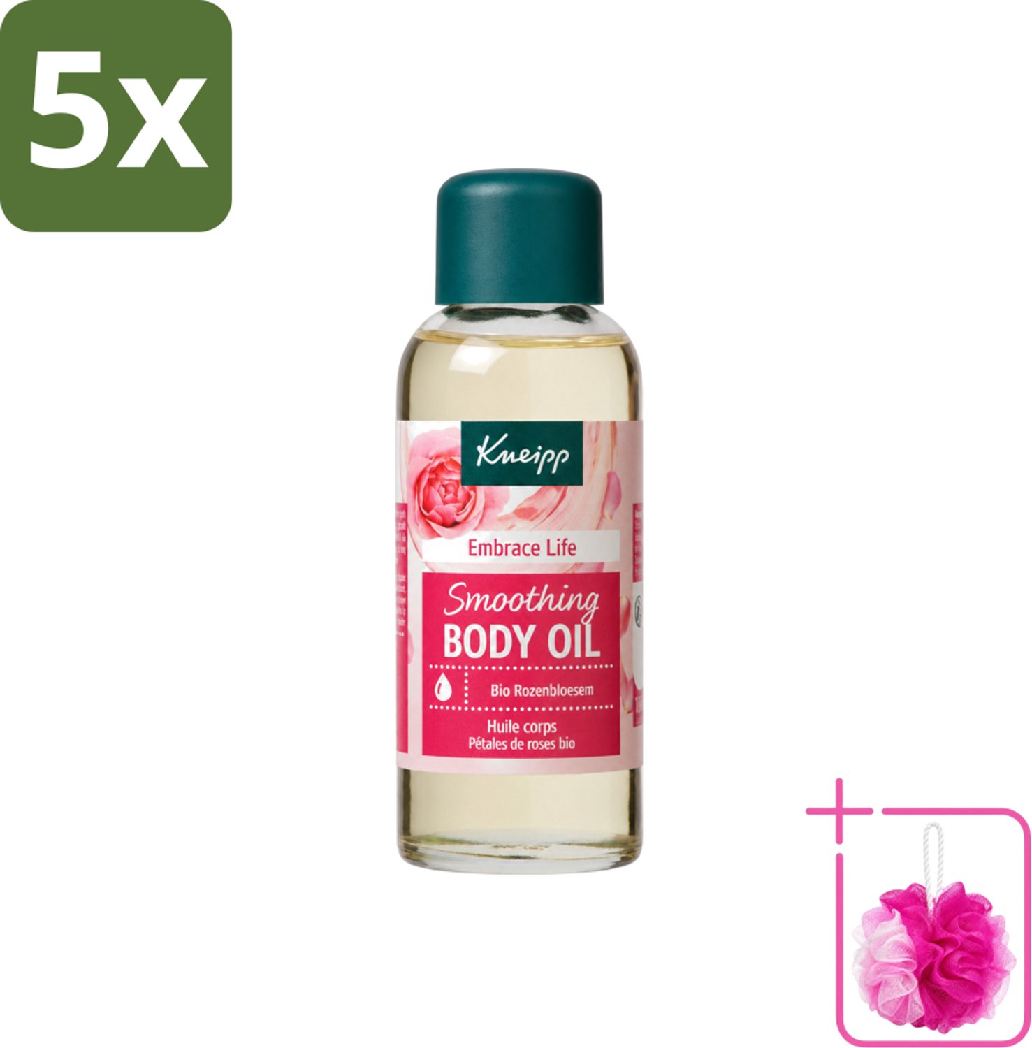 5 x Kneipp - Huidolie - Embrace Life - Anti‑Aging verzorging - 100 ml - Bulkverpakking - Huidverzorging - Douchemop - Anti-aging
