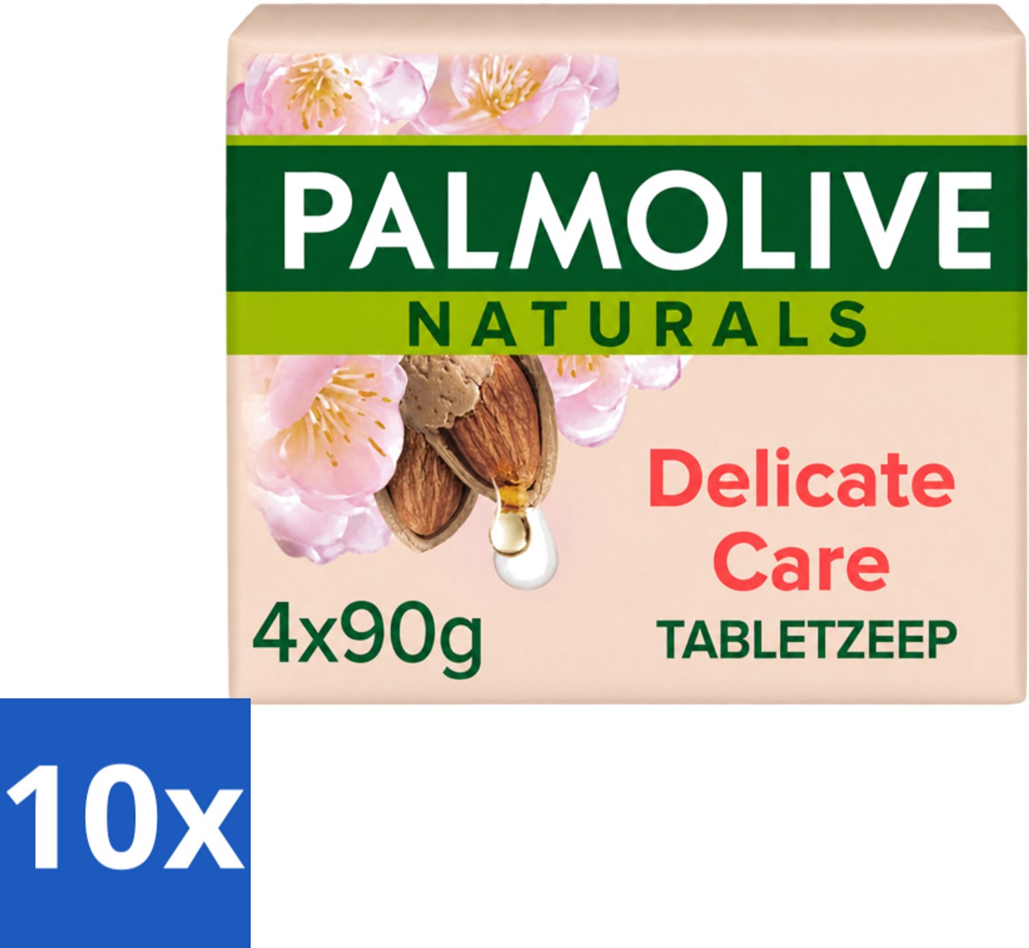 10 x Palmolive Naturals - Tabletzeep - Delicate Care - 4 Zeeptabletten - Voordeelverpakking - 10 stuks