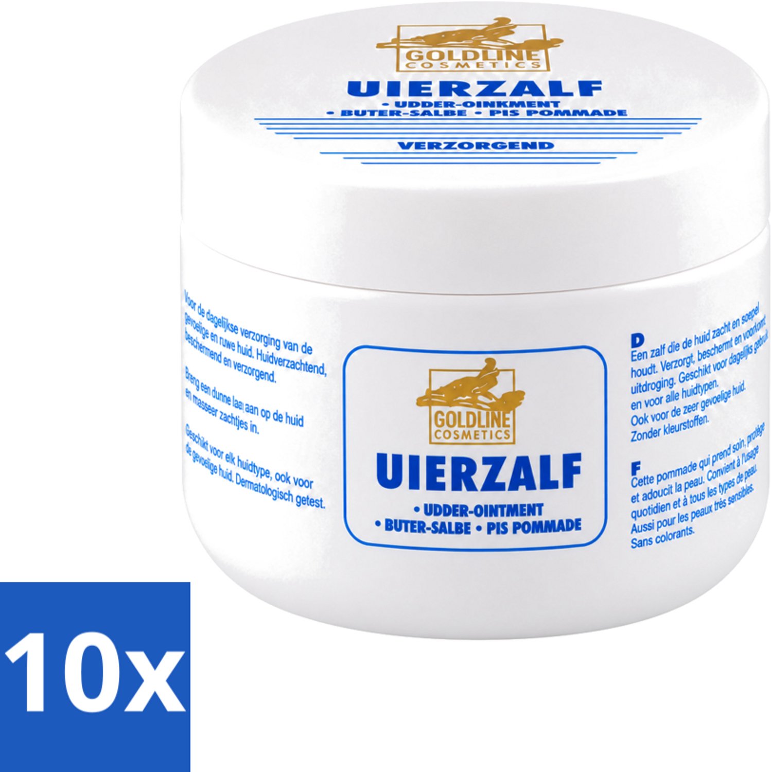 10 x Goldline - Uierzalf - Bodycrème - Beschermend - 250 ml - Voordeelverpakking - 10 stuks